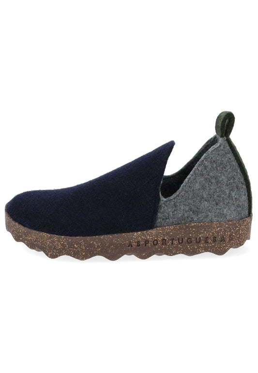 ASPORTUGUESAS Hausschuhe Textil Blau/Grau