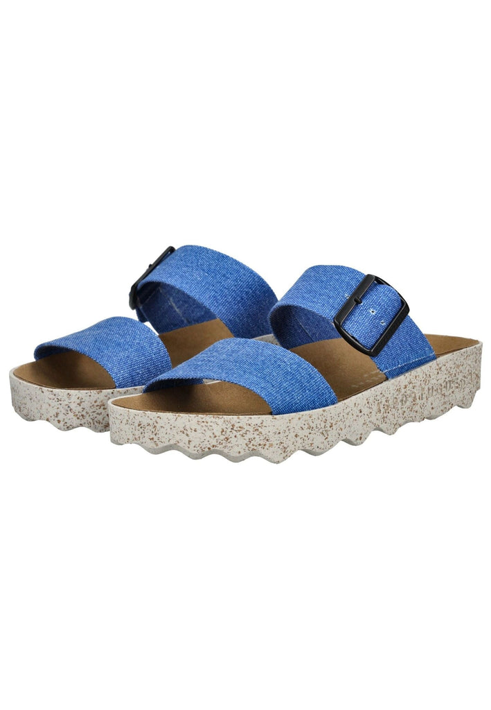 ASPORTUGUESAS Pantoletten Baumwolle Mittelblau