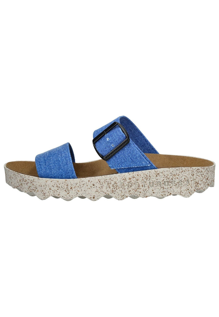 ASPORTUGUESAS Pantoletten Baumwolle Mittelblau