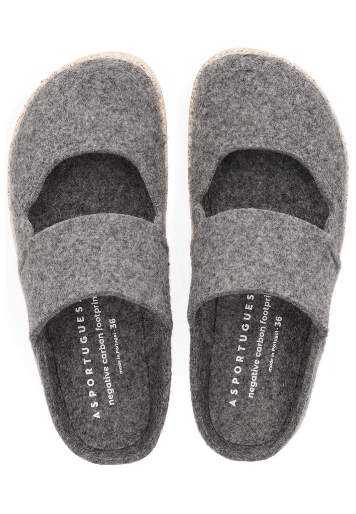 ASPORTUGUESAS Pantoletten Filz Grau