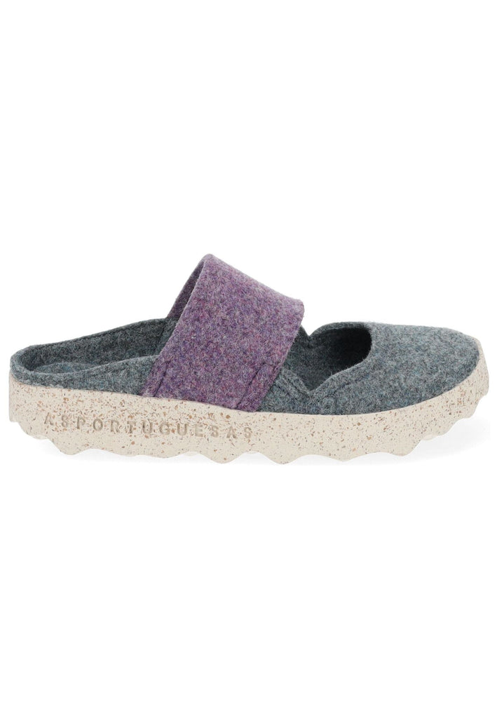 ASPORTUGUESAS Pantoletten Filz Grau/Multi