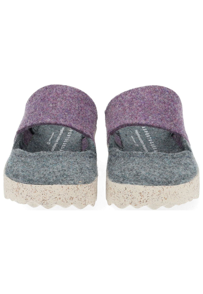 ASPORTUGUESAS Pantoletten Filz Grau/Multi