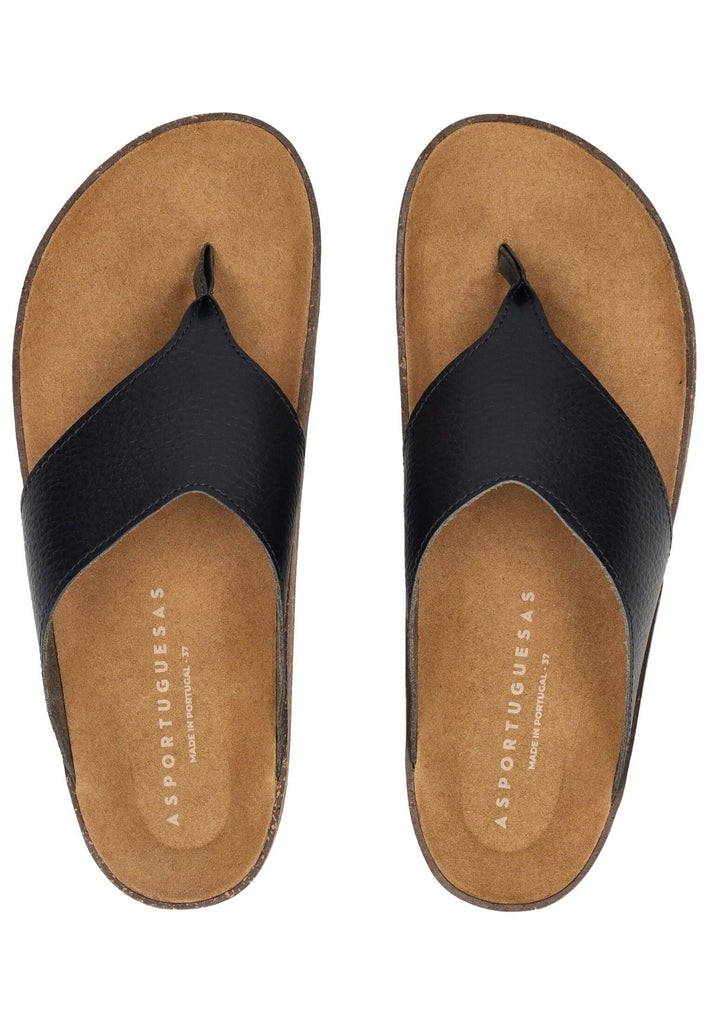ASPORTUGUESAS Pantoletten Leder Navy