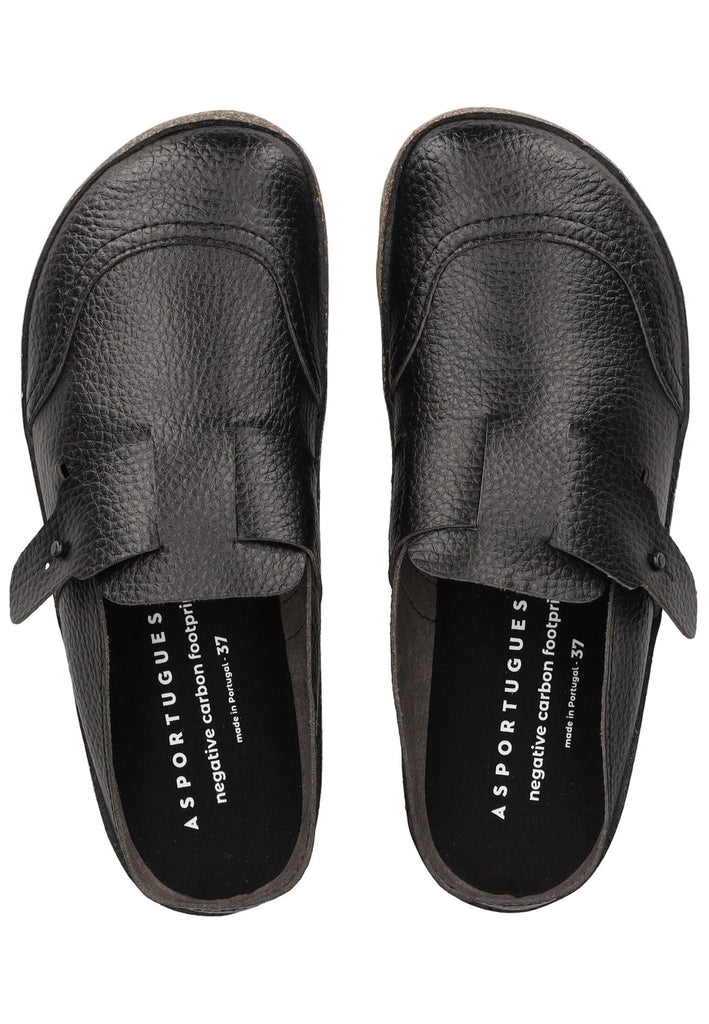 ASPORTUGUESAS Pantoletten Leder Schwarz