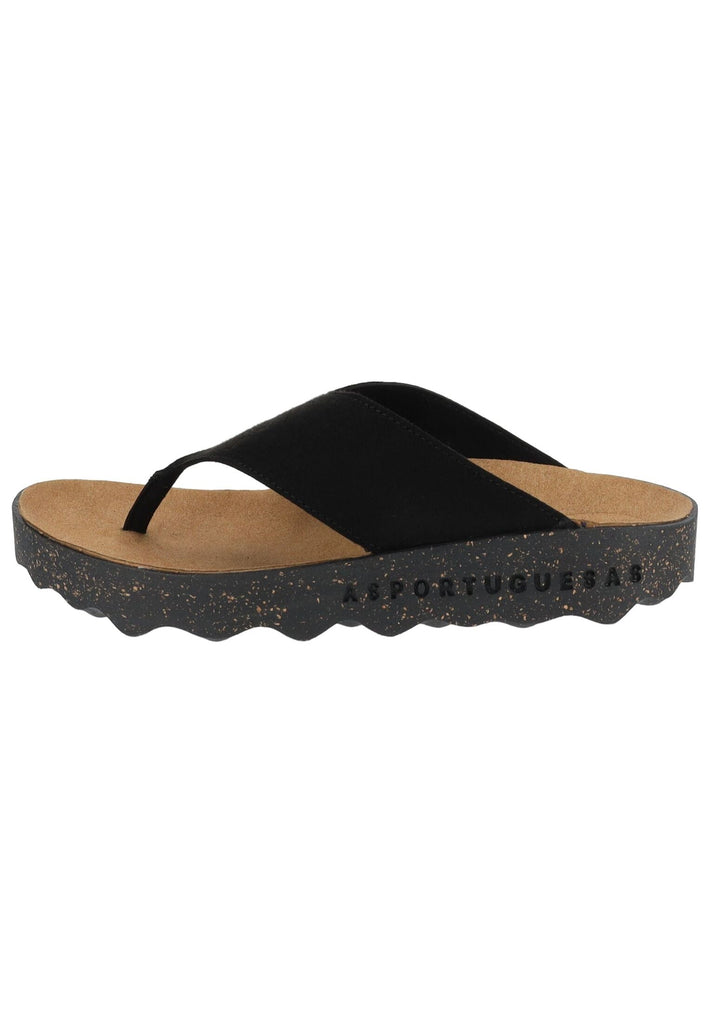 ASPORTUGUESAS Pantoletten Leder Schwarz/Schwarz