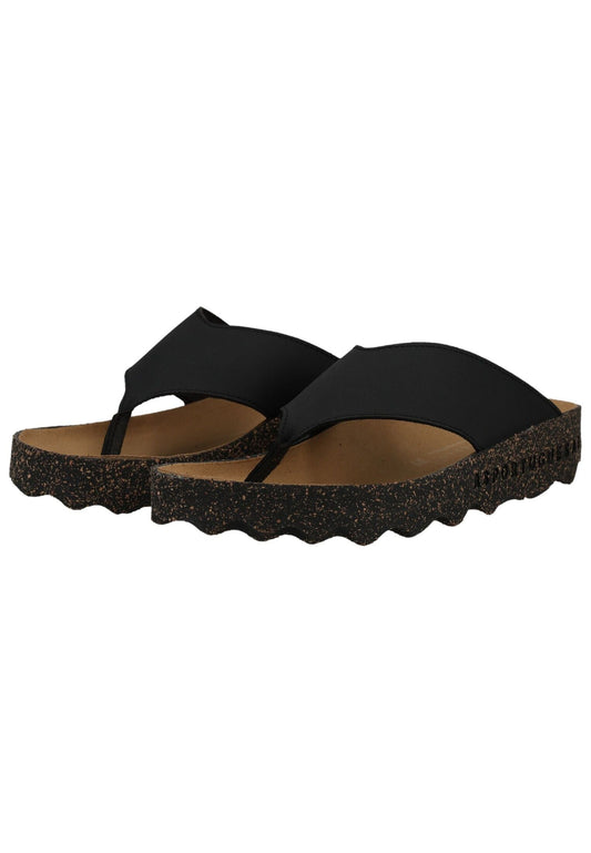 ASPORTUGUESAS Pantoletten Nubukleder/Textil Black
