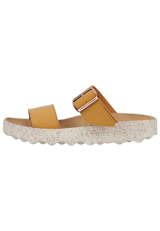 ASPORTUGUESAS Pantoletten Nubukleder/Textil Camel