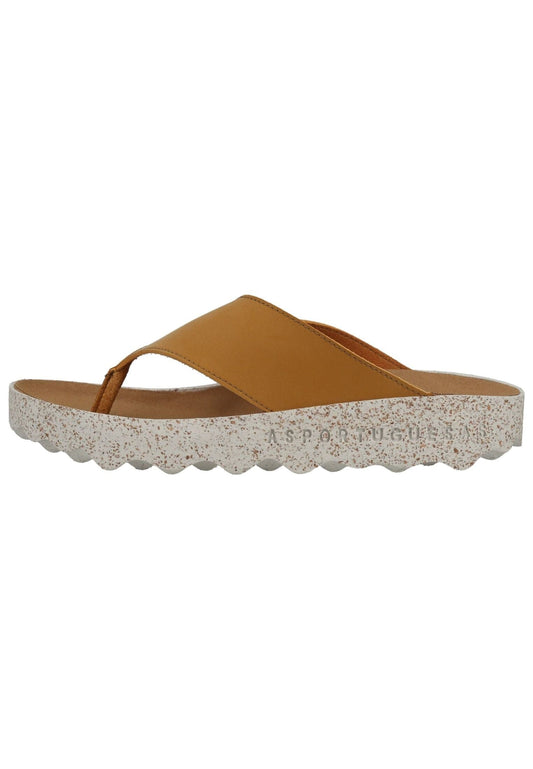 ASPORTUGUESAS Pantoletten Nubukleder/Textil Camel