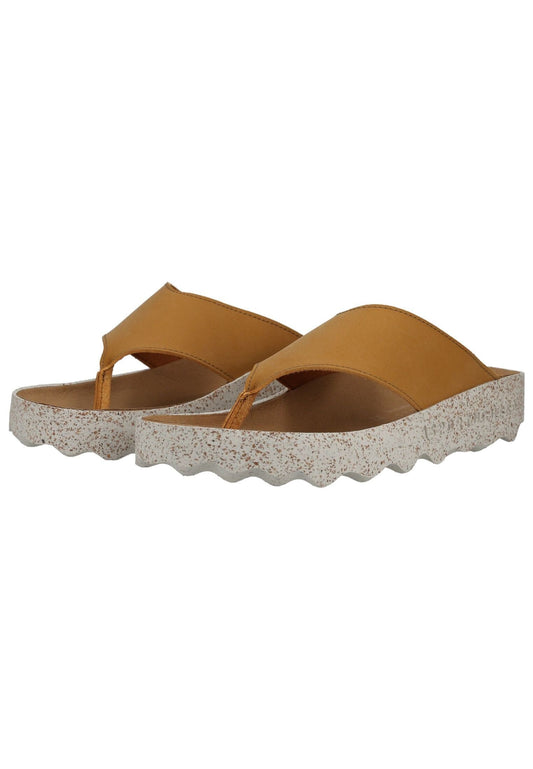 ASPORTUGUESAS Pantoletten Nubukleder/Textil Camel