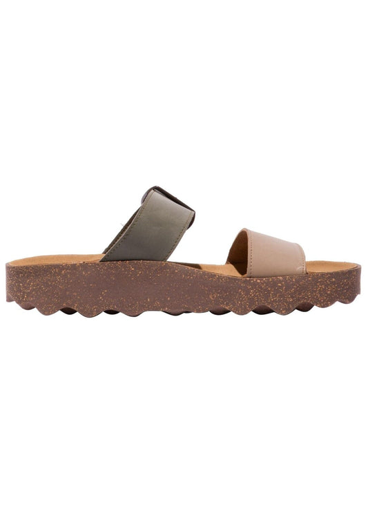 ASPORTUGUESAS Pantoletten Nubukleder/Textil Sand