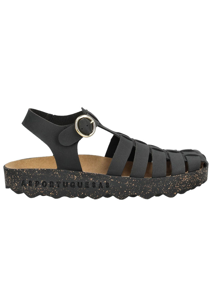 ASPORTUGUESAS Sandalen Lederimitat Schwarz