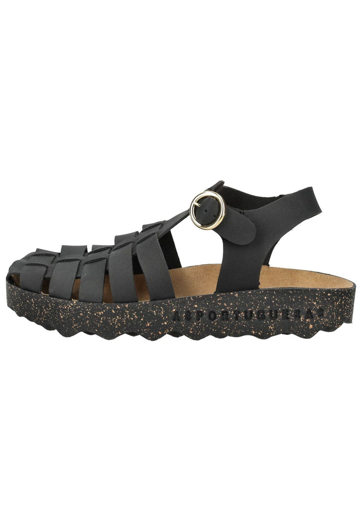ASPORTUGUESAS Sandalen Lederimitat Schwarz