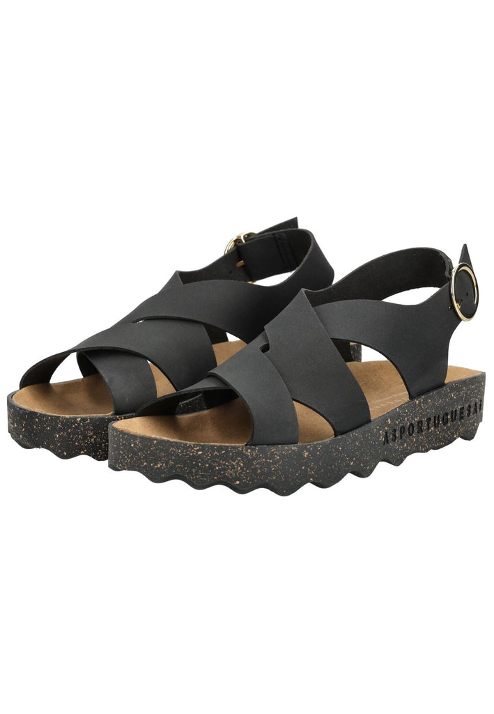 ASPORTUGUESAS Sandalen Lederimitat Schwarz