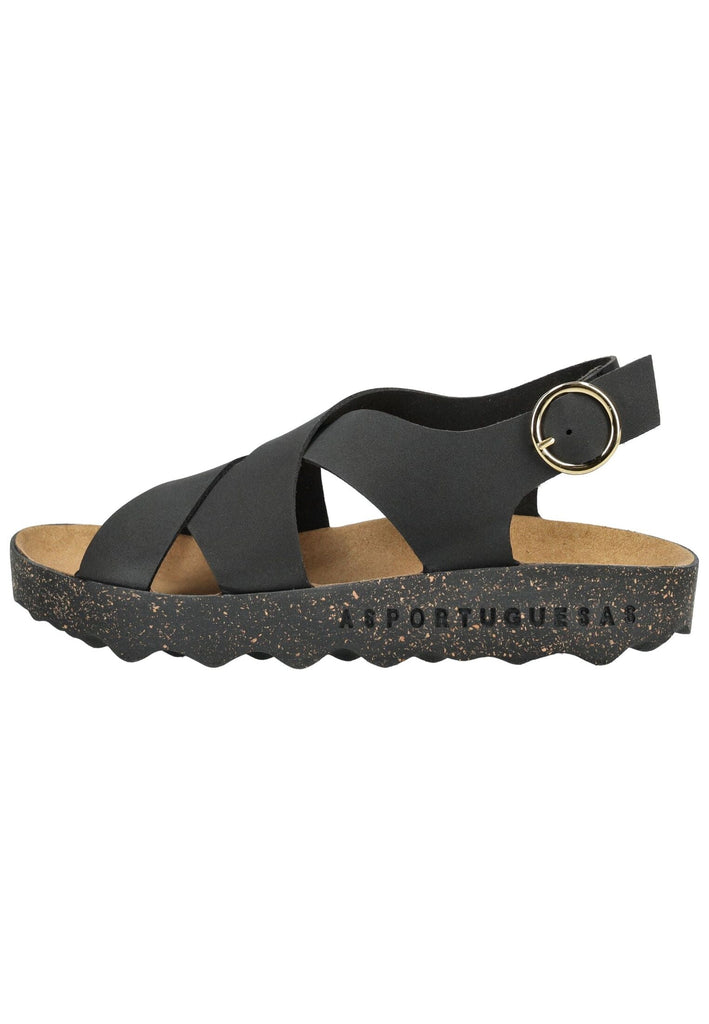 ASPORTUGUESAS Sandalen Lederimitat Schwarz