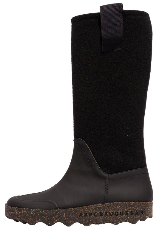 ASPORTUGUESAS Stiefel Leder/Textil Schwarz