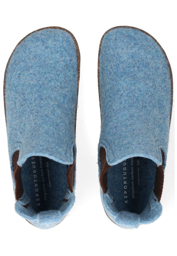 ASPORTUGUESAS Stiefelette Filz Hellblau