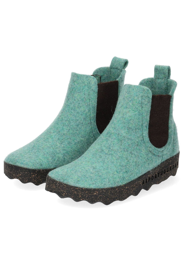 ASPORTUGUESAS Stiefelette Filz Hellgrün