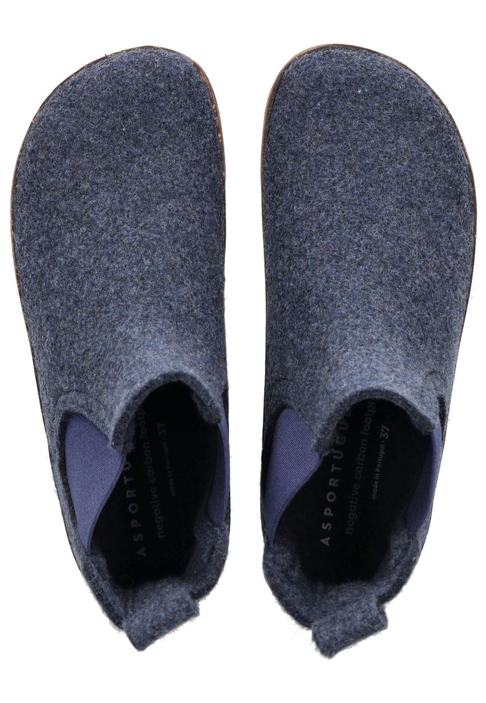 ASPORTUGUESAS Stiefelette Filz Mittelblau