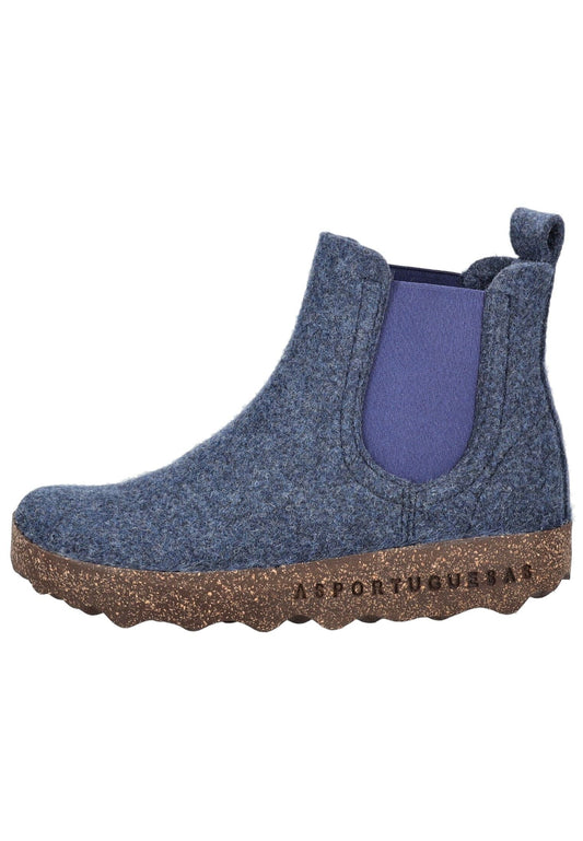 ASPORTUGUESAS Stiefelette Filz Mittelblau