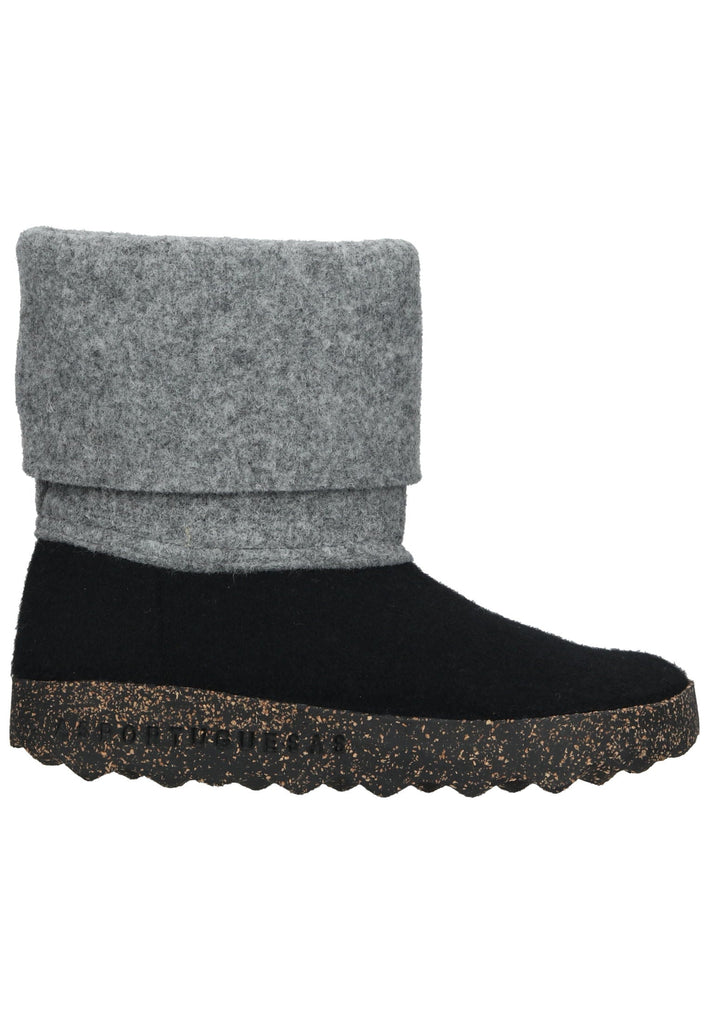 ASPORTUGUESAS Stiefelette Filz Schwarz/Grau