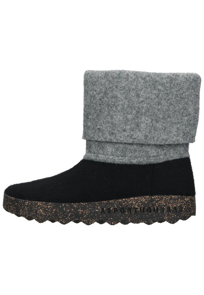 ASPORTUGUESAS Stiefelette Filz Schwarz/Grau