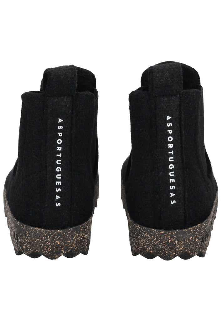 ASPORTUGUESAS Stiefelette Filz Schwarz/Schwarz