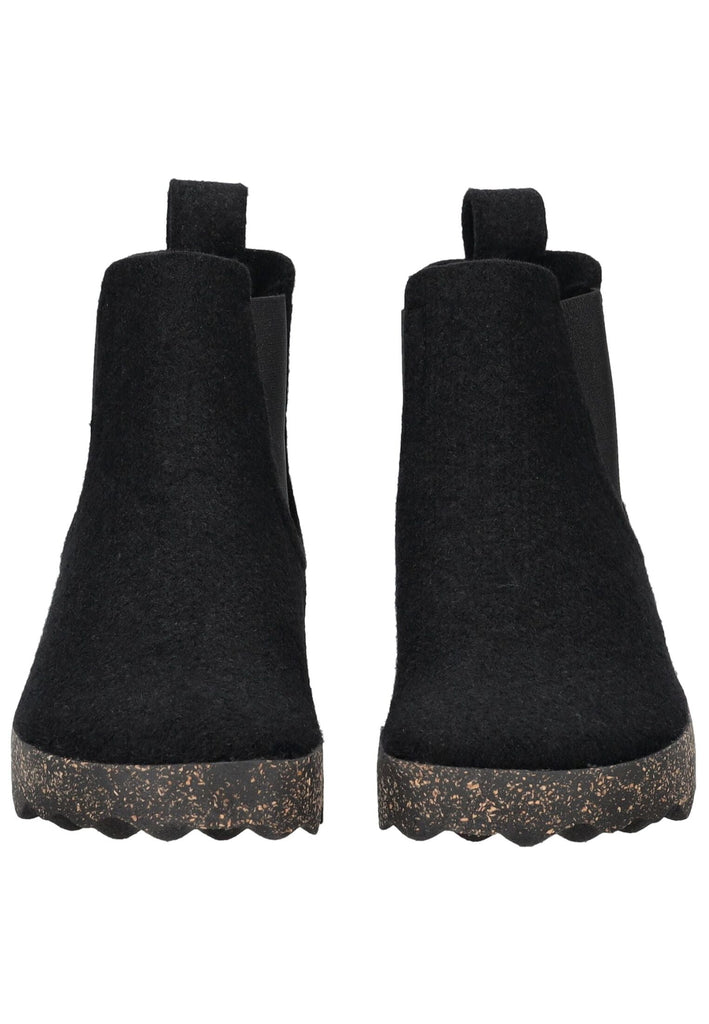 ASPORTUGUESAS Stiefelette Filz Schwarz/Schwarz