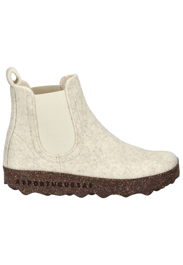 ASPORTUGUESAS Stiefelette Filz Weiß
