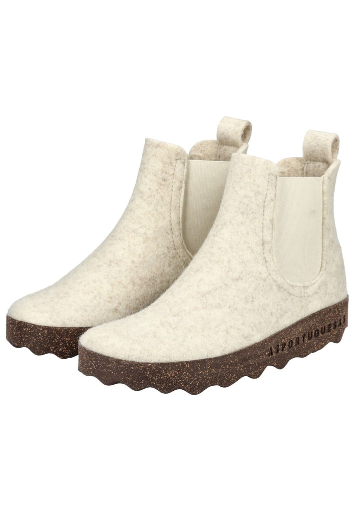 ASPORTUGUESAS Stiefelette Filz Weiß