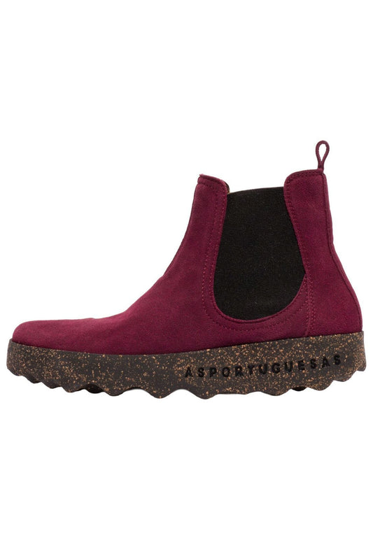 ASPORTUGUESAS Stiefelette Veloursleder/Textil Bordeaux