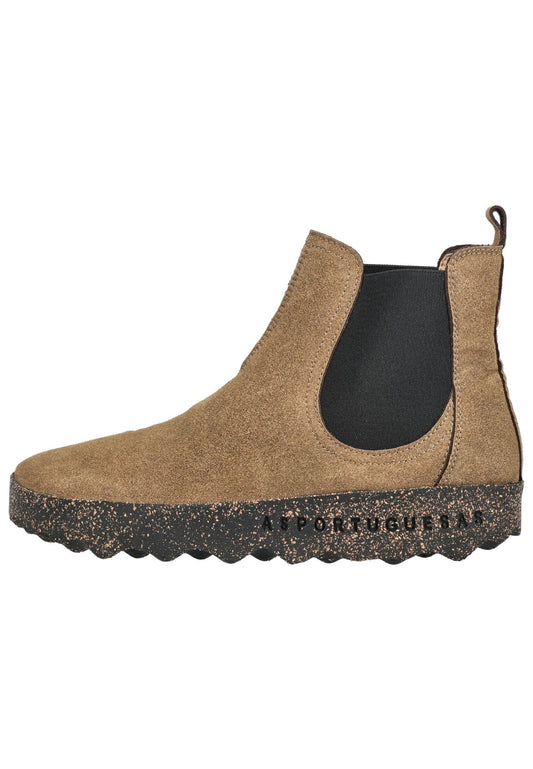 ASPORTUGUESAS Stiefelette Veloursleder/Textil Braun