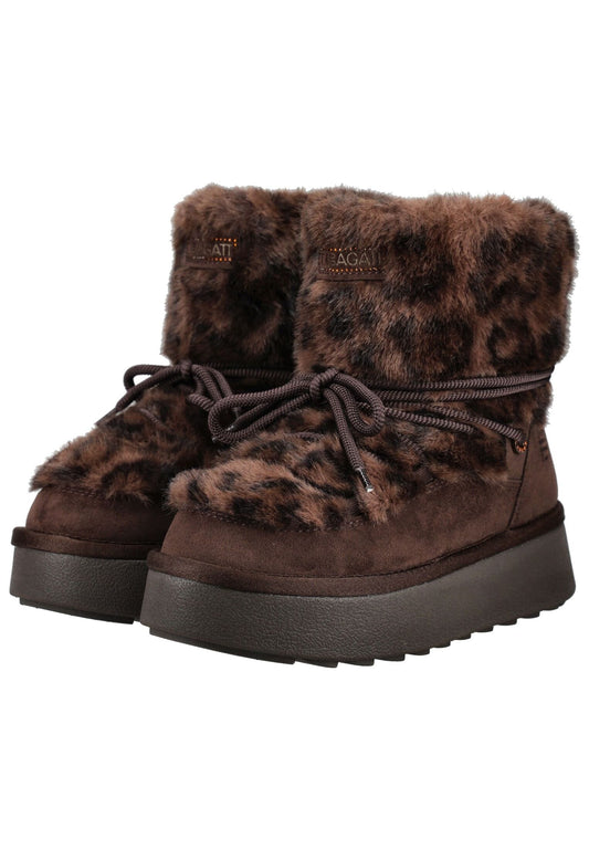 Bagatt Stiefelette Lederimitat/Textil Dunkelbraun Warmfutter