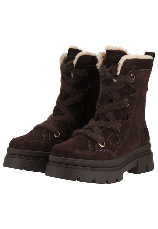 Bagatt Stiefelette Veloursleder Dunkelbraun Warmfutter