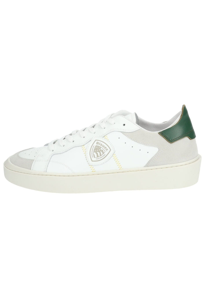 Sneaker Blauer Sneaker Leder Weiß/Grün