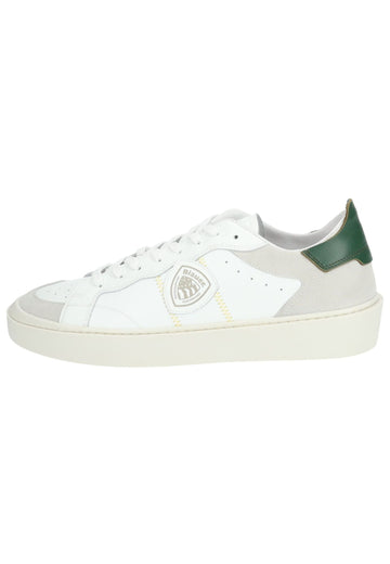 Sneaker Blauer Sneaker Leder Weiß/Grün