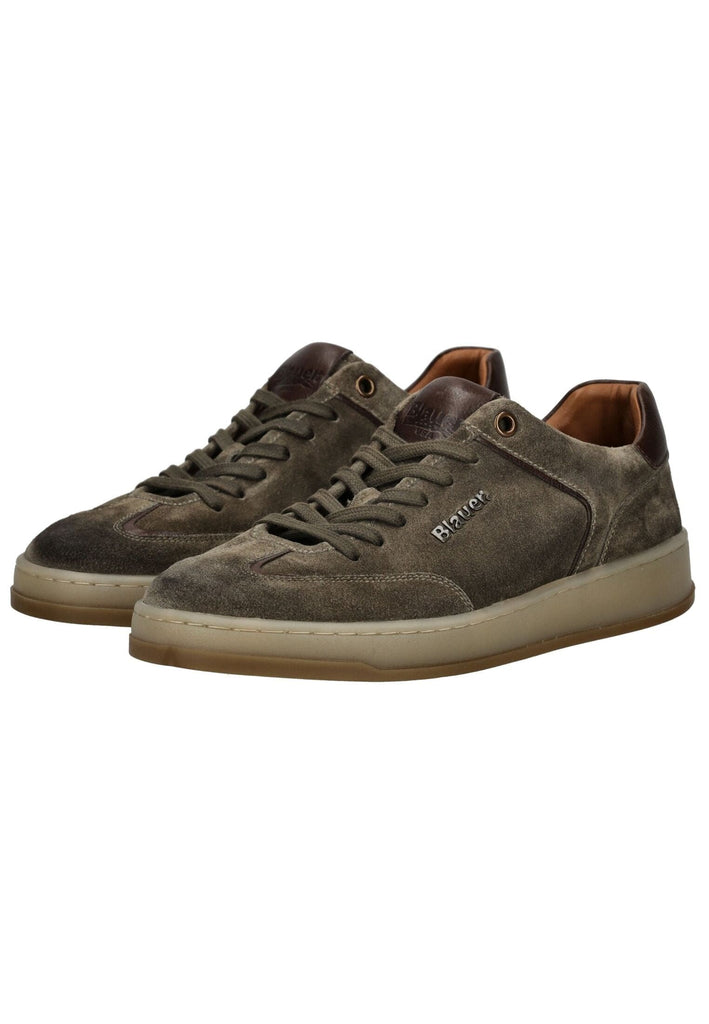 Blauer Sneaker Leder Military