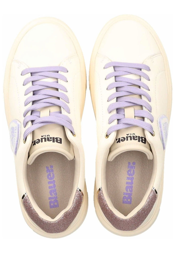 Blauer Sneaker Leder/Synthetik Cream