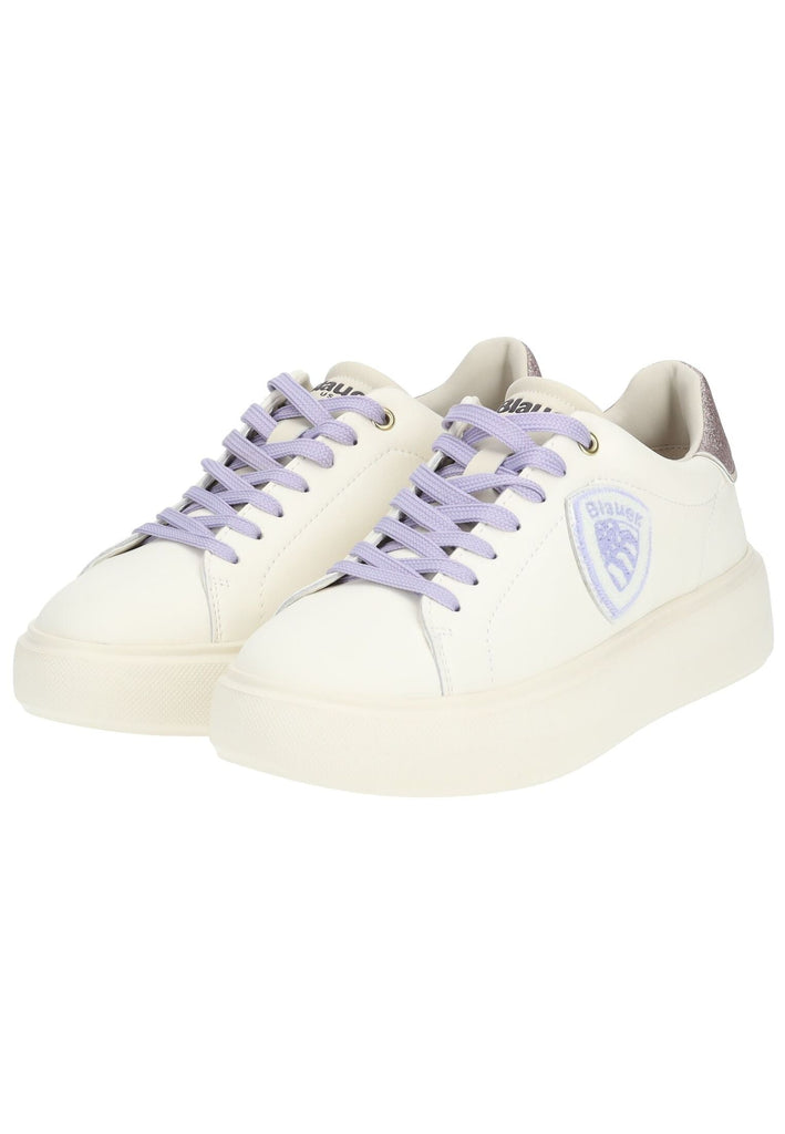 Blauer Sneaker Leder/Synthetik Cream
