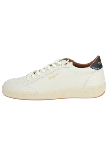 Blauer Sneaker Leder/Synthetik Weiß