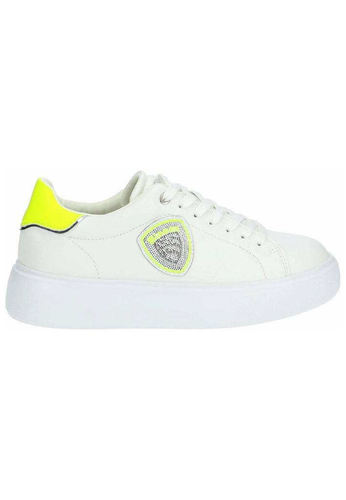 Blauer Sneaker Leder/Synthetik Weiß/Gelb