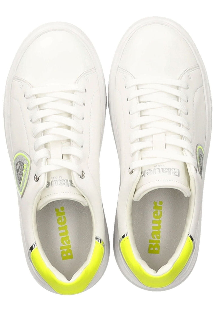 Blauer Sneaker Leder/Synthetik Weiß/Gelb