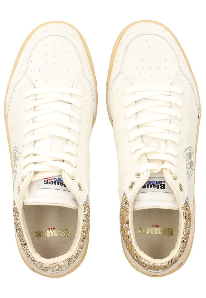 Blauer Sneaker Leder/Synthetik Weiß/Gold