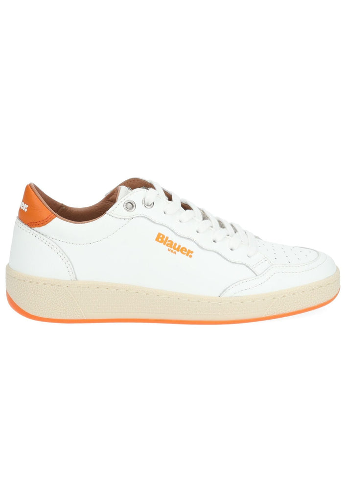 Blauer Sneaker Leder/Synthetik Weiß/Orange