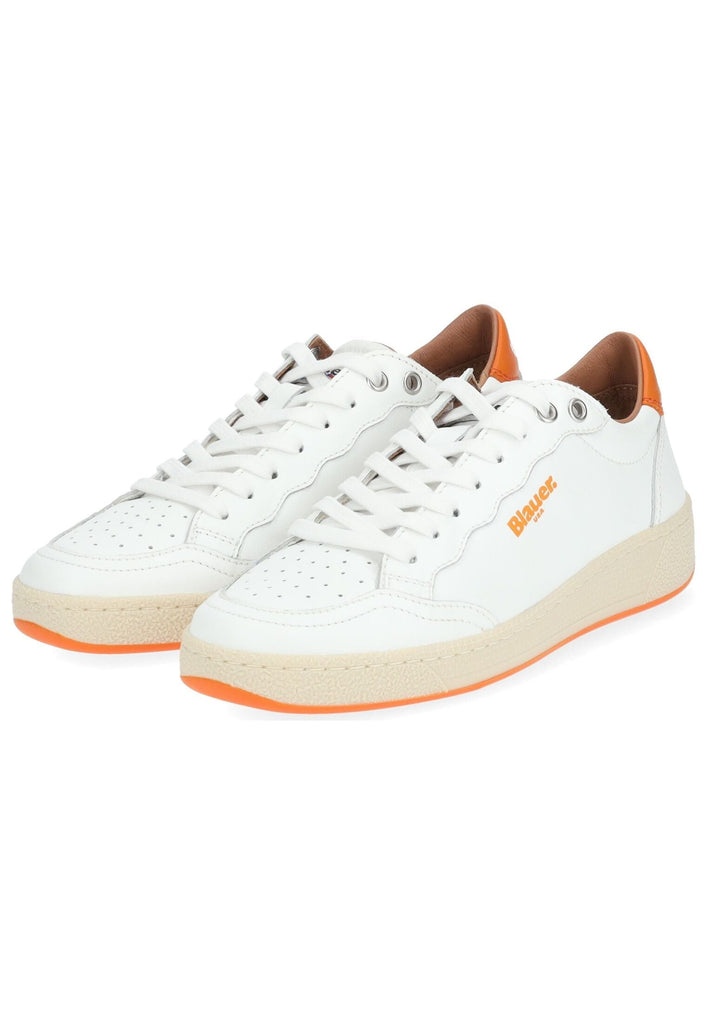 Blauer Sneaker Leder/Synthetik Weiß/Orange