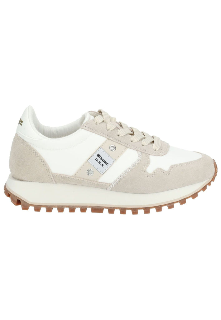 Blauer Sneaker Leder/Textil Cream