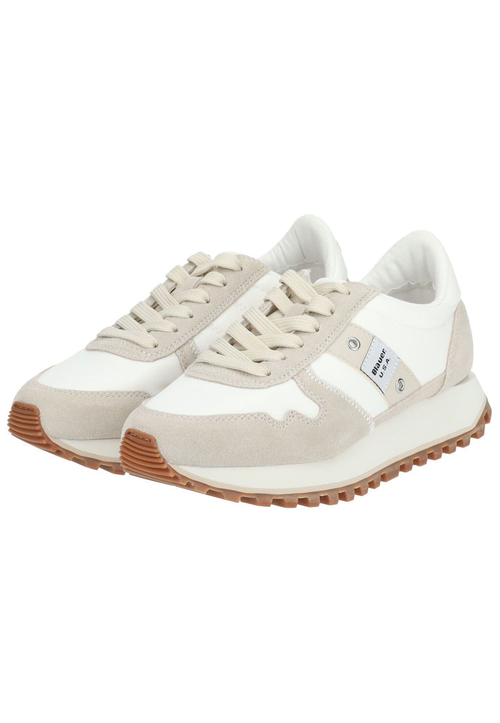 Blauer Sneaker Leder/Textil Cream