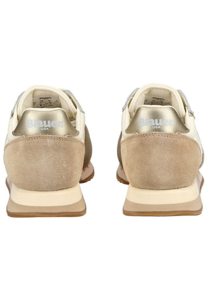 Blauer Sneaker Leder/Textil Creme