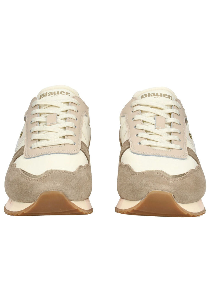 Blauer Sneaker Leder/Textil Creme