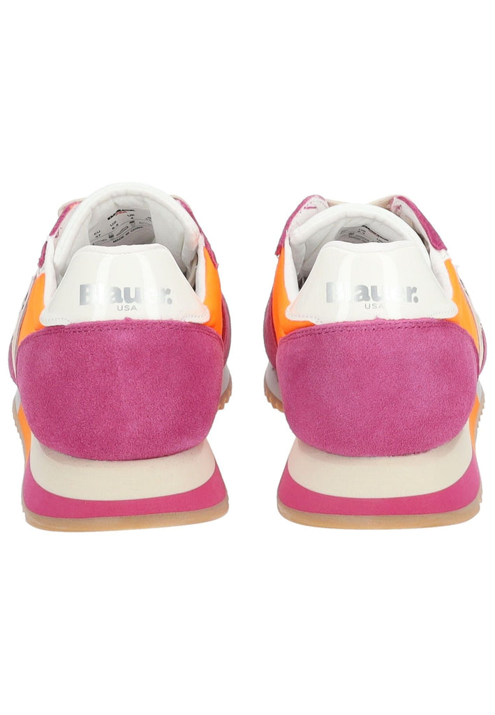 Blauer Sneaker Leder/Textil Fuchsia