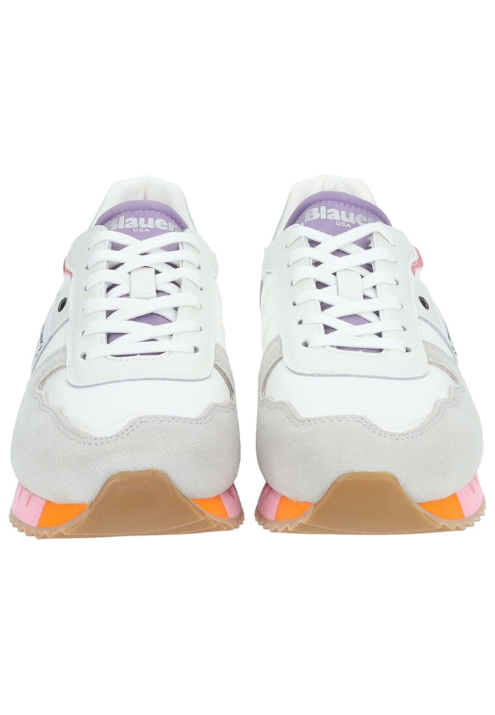 Blauer Sneaker Leder/Textil Grau/Multi